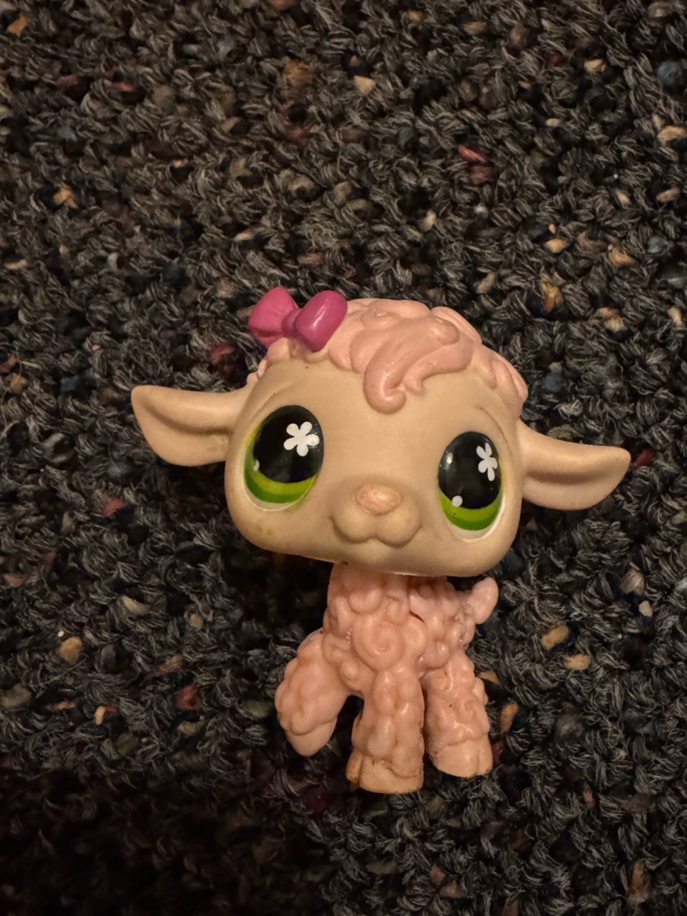 Littlest Pet Shop Pink Lamb with Green Eyes